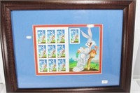 BUGS BUNNY STAMP COLLECTION FRAMED AND MATTED