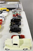 9 ASSORTED ANTIQUE COLLECTOR TYPE CARS - DIE CAST