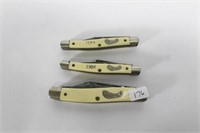 3 FRONTIER POCKET KNIVES - SMALL ONES HAVE