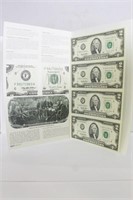 UNCUT $2 BILLS: 4 BILLS