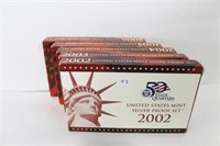 U.S. MINT SILVER PROOF SETS: 2002-2006 5 TIMES