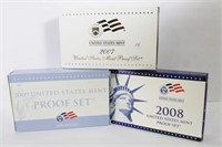 U.S MINT PROOF SETS: 2007, 2008 AND 2009