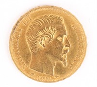 1857 A  FRANCE 20 FRANCS GOLD COIN