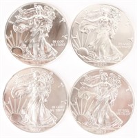 (4) AMERICAN SILVER EAGLE ONE OUNCE SILVER COINS