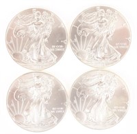 (4) AMERICAN SILVER EAGLE ONE OUNCE SILVER COINS