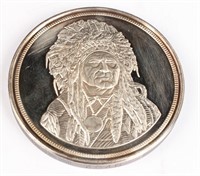 THE SILVER CHIEF FIVE TROY OUNCE SILVER ROUND