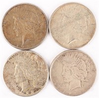 (4) 1923 S SILVER PEACE DOLLARS