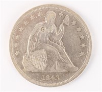 1843 UNITED STATES SEATED SILVER DOLLAR