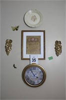 Kitchen Wall Décor:  Wall Clock, Framed House