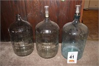 (2) 5-Gallon Glass Carboy, & (1) Tinted Green