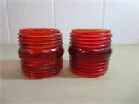 Red Glass Lantern Lenses, (1) Embury No. 40
