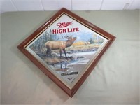 Miller High Life Elk Mirror, 19" x 19"