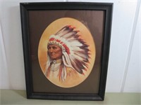 Framed & Matted Print of Native American
