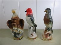 (3) (Jim) Beam's Trophy Bird Decanters