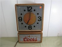 Coors Lighted Clock Sign