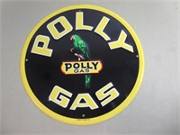 Vintage Metal Polly Gas 12" Sign