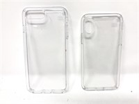 Two genuine Speck clear phone cases. One is for