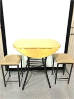 Bar style table/folding with two chairs-good