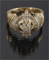 10 Karat Gold & Diamond Cluster Ring