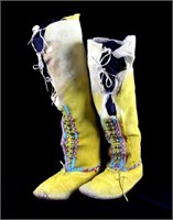 Apache High-Top Beaded Moccasins c. 1900