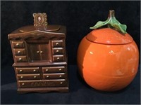 Vintage Orange Cookie Jar #8218 - H-13”