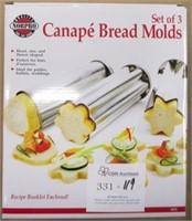 NorPro Set of 3 Canape Bread Molds