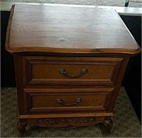Wooden End Table w/ Drawers
