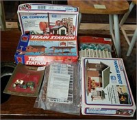 Assortment of Toy Train Station Parts