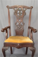 FRATERNAL MASTERS CHAIR ENGLISH CHIPPENDALE STYLE