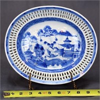 CHINESE EXPORT CANTON B&W SMALL PLATTER