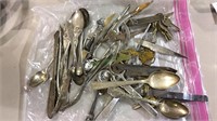 Group lot of silver plate, keys, scissors and