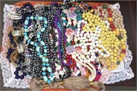 Group lot of costume beaded necklaces, (790)