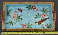 MAJOLICA BASKET WEAVE TRAY