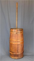 STAVED PINE BUTTER CHURN,