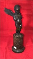 C P Jennewein Bronze Cupid on marble base,