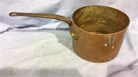 JH & M Co copper pot with iron handle, 7 inch