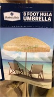 8 foot hula umbrella for the beach, new in the