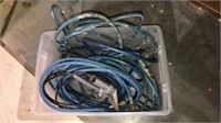 Tub with hoses for steam vac‘s including one