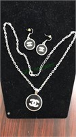 Coco Chanel necklace and pierced earrings set