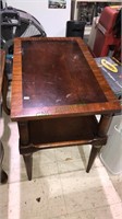 Mahogany to tear side table with banding around