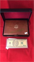 Gold plated $100 bill funny money, US mint