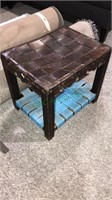 Unusual braided leather top table with a patio