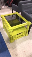 Lime green decorative in table with the smoke
