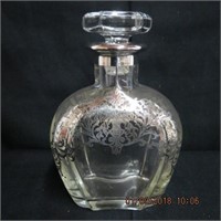 Silver overlay decanter 8.5"H