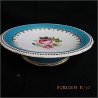 Early  rose decorated step up plate 9"