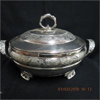 Pairpoint silver entree dish with lid (no glass