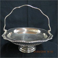 Footed silver basket 9" across
