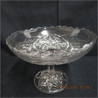 Pressed glass 8" pedestal bowl