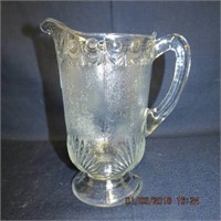 Canadiana glass Golden Nugget footed  pitcher