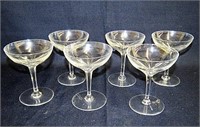 Set of 6 crystal champagne glasses